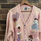 Storybook Knits | Novelty Princess Cardigan in Pink Sz 3X -54 Chest -27.5” Long