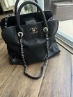 Chanel Up In The Air Convertible Tote Perforated Leather Black