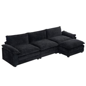 120 Inch Convertible Sectional Sofa Set 3 Seats L-Shaped Sofa Couch Living Room