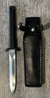 Parker Cut. Co. Double-Edged Dagger, Black Steel Handle, Leather Sheath - NICE!!
