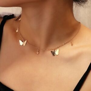 Fashion Butterfly Star Gold Plated Pendant Necklace Clavicle Chain Choker Women