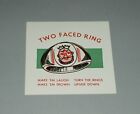 1960S - 1970S TWO FACED RING GUMBALL TOY CHARM MACHINE PAPER WINDOW LABEL