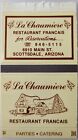 Pageant Matchbook Match Box Cover La Chaumiere Restaurant Francais Scottsdale AZ