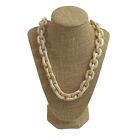 Chain Link Resin Statement Necklace Cream 22-Inch