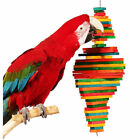 Bonka Bird Toys 1811 Double Pyramid Spinning Block Wood Chew Parrot Cage Toy Pet