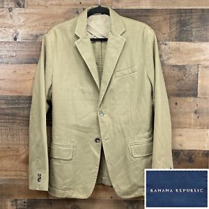 Banana Republic Sport Coat Blazer Suit Jacket Cotton 2 Button Khaki 38R