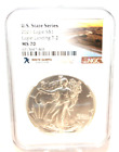 U.S. State Series 2021 P $1 Silver Eagle MS70 Eagle Landing T-2 (024WEJ)