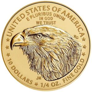 2021 American Gold Eagle New Motif Gold Coin - USA - Investment Coin - 1/4oz ST