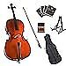 Cecilio 4/4CCO-100 Varnish Finish Cello Kit with Soft Case, Full-size - Natural
