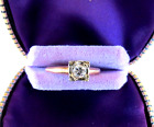 Vtg 14 K Yellow Gold & Diamond Ladies Engagement Ring Sz 8