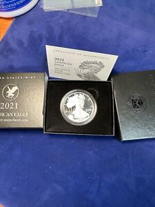 2021-W American 🇺🇸 Silver Eagle Proof. Type 2 (21EAN)  Complete OGP 1 oz 999