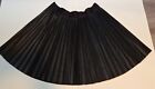 DKNY Women's Black Faux Leather Pleated Midi Skirt W/ Elastic Waist Sz L Large