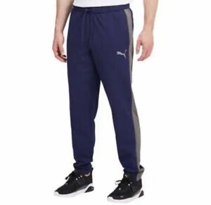 Puma Men's Stretchlite Training Pants. Blue, Medium, Elastic Stretch Waistband.