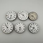 Lot Of 6 Antique Pocket Watch Movements W/ Dials - As Is