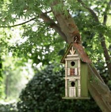 Bird House Garden Hanging Two Story Wooden Outdoor Yard Decor Nest Patio Rustic