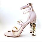 Katy Perry High Heels The Vilan Nude Pink Gold Chainlink Shoes Womens Size 7