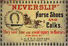 NEVERSLIP HORSE SHOES AND CALKS ADVERTISING METAL SIGN