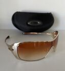 Oakley Dart Sunglasses Gold Metal Frames Amber Gradient Lenses & Case Women