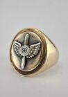 WW1 WW2 United States Army Air Force Air Corps Military Propeller 10k Gold Ring