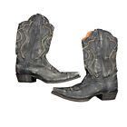 Dan Post Western Cowboy Boots Men’s 11 D Black Leather Pointed Toe Stitched
