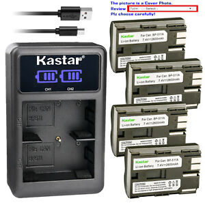Kastar Battery LED2 Dual Charger for Canon BP511A & EOS 40D EOS 50D EOS D30