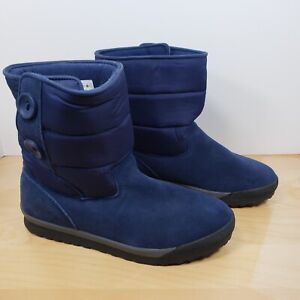 Lands End Womens Blue Casual Suede 394102 Mid Calf Winter Boots Size 9.5 B