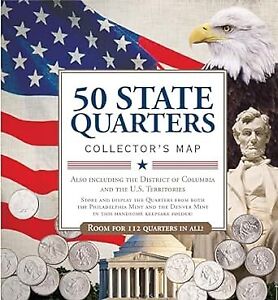 50 State Quarters Map (includes space for the Philadelphia and Denver mints!)
