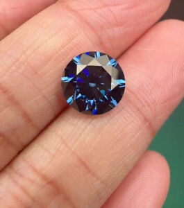 Certified 1 Ct Round Cut Natural Blue Diamond Grade Color VVS1/D +1Free Gift IV