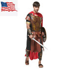 Adult Men Roman Empire Gladiator Costume Set Halloween Armor Soldier Outfits US