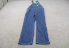 Carhartt Overalls Mens 42 Blue Denim Loose Fit Bib Work 104672 DST Jeans 42x34