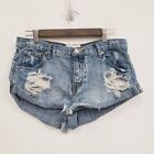 One Teaspoon Womens Relaxed Fit Bandit Shorts Size 29 Button Fly Twist Cuff Hem