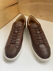 SANTONI  men's dark brown leather sneakers /  shoes / made in Italy / 42EU / 9US