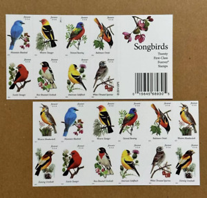 Booklet of 20 Colorful Songbirds Stamp 1 Sheet Postage Stamps Invitations Stamps
