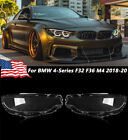 Pair Front Headlight Lens Clear Cover For BMW 4-Series F32 F33 F36 M4 2018-20