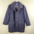 Vintage Pendleton Trenton Pea Coat Mens Size Med Blue Wool Overcoat Parka Jacket