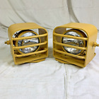 Yellow Steel Tractor Light Spotlight Headlight Set Adjustable Bracket Industrial