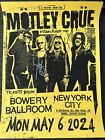 Motley Crue Signed 1981 Bowery Ballroom NYC 5/6/24 Secret Show 1/200 Poster 1/20