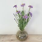 Handmade Purple Faux Floral Arrangement in Glass Vase Artificial Flowers Summer