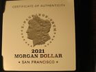 2021-S Morgan Dollar ORIGINAL U.S. MINT BOX AND COA, S Privy Mark