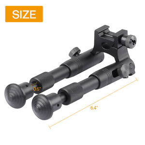 Tactical 6 inch Adjustable Rifle Bipod Spring Return for 20mm Picatinny Rail