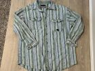 Vintage Quiksilver USA Made Mens Button up Shirt XL Stripe Serape Shacket RARE