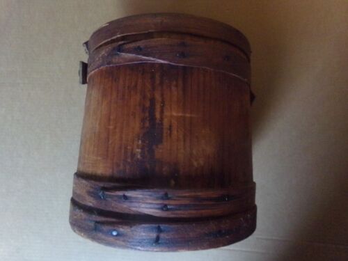 New ListingOld Antique Wood Firkin Sugar Bucket With Broken Handle