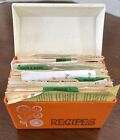 New Listing1970s Orange Recipe Box W/ Handwritten Recipes Cut Out  Dividers Vintage PACKED