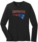 Women's New England Patriots Ladies Bling Long Sleeve T-Shirt Size S-4XL