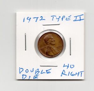 US Coin 1972 P  DD Mint Philadelphia Doubled Die Obverse Type II Lincoln Cent 🔥