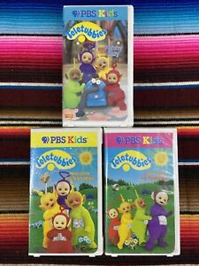 Teletubbies VHS Lot Of 3 Clamshell PBS Kids Funny Day Dance With Here Comes The