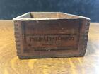 Antique Vtg PHILIP A. HUNT COMPANY Empty Wooden Box Dovetail Small Crate No Lid