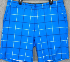 Nike Golf Shorts Mens 38 Dri-Fit Blue Window Pane Check Modern Fit Chino Pockets