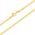 14k Yellow Gold Solid 2mm Cuban Curb Link Chain Italian Pendant Necklace 16