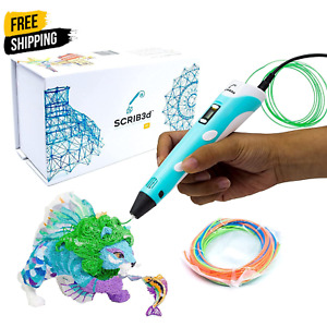 3D Printing Pen with Display - Includes 3D Pen, 3 Starter Colors of PLA Filament
